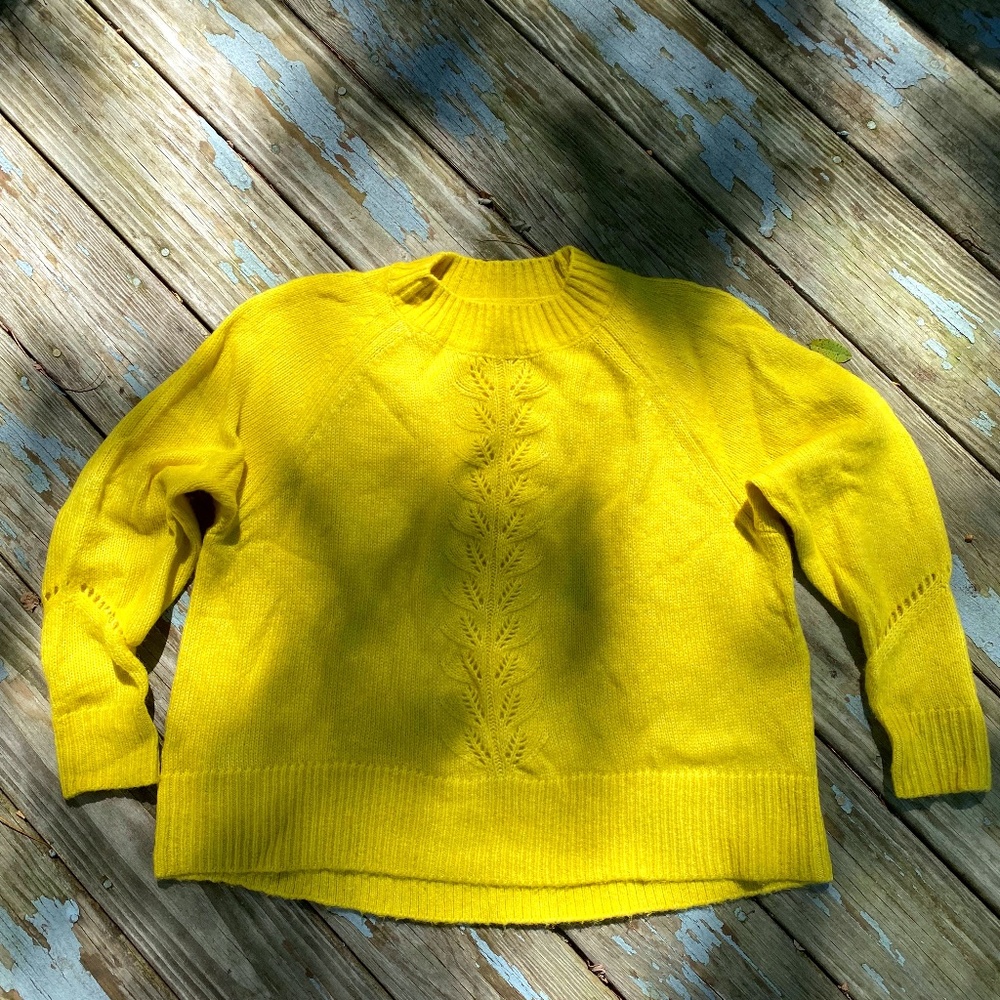 Yellow Loft sweater with details